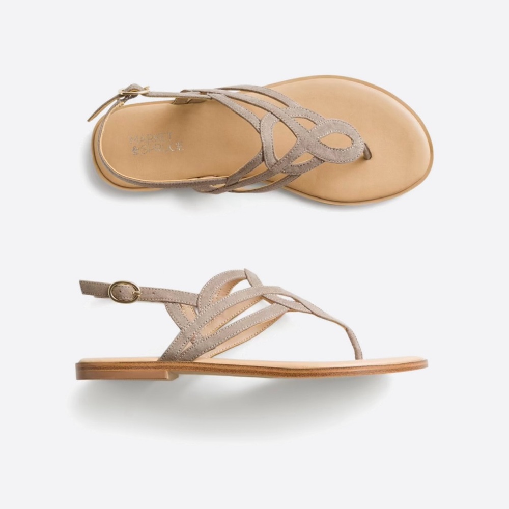Market and Spruce Sz. 8 Gray Irene Strappy Sandal - New